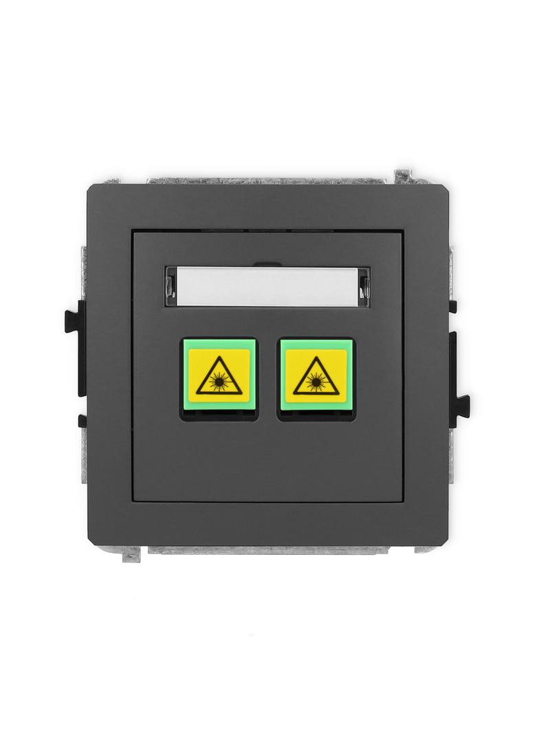 DECO Mechanizm gniazda światłowodowego/optycznego podwójnego grafitowy mat