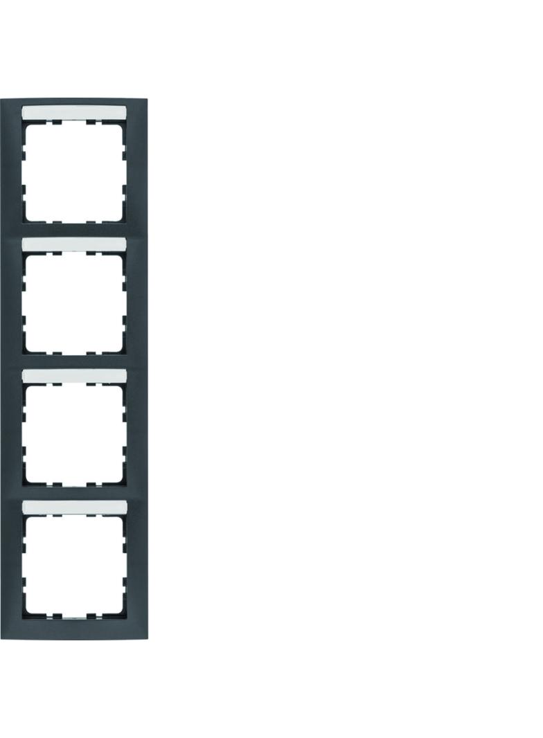 B.Kwadrat Ramka 4-krotna pionowa z polem opisowym, antracyt, mat