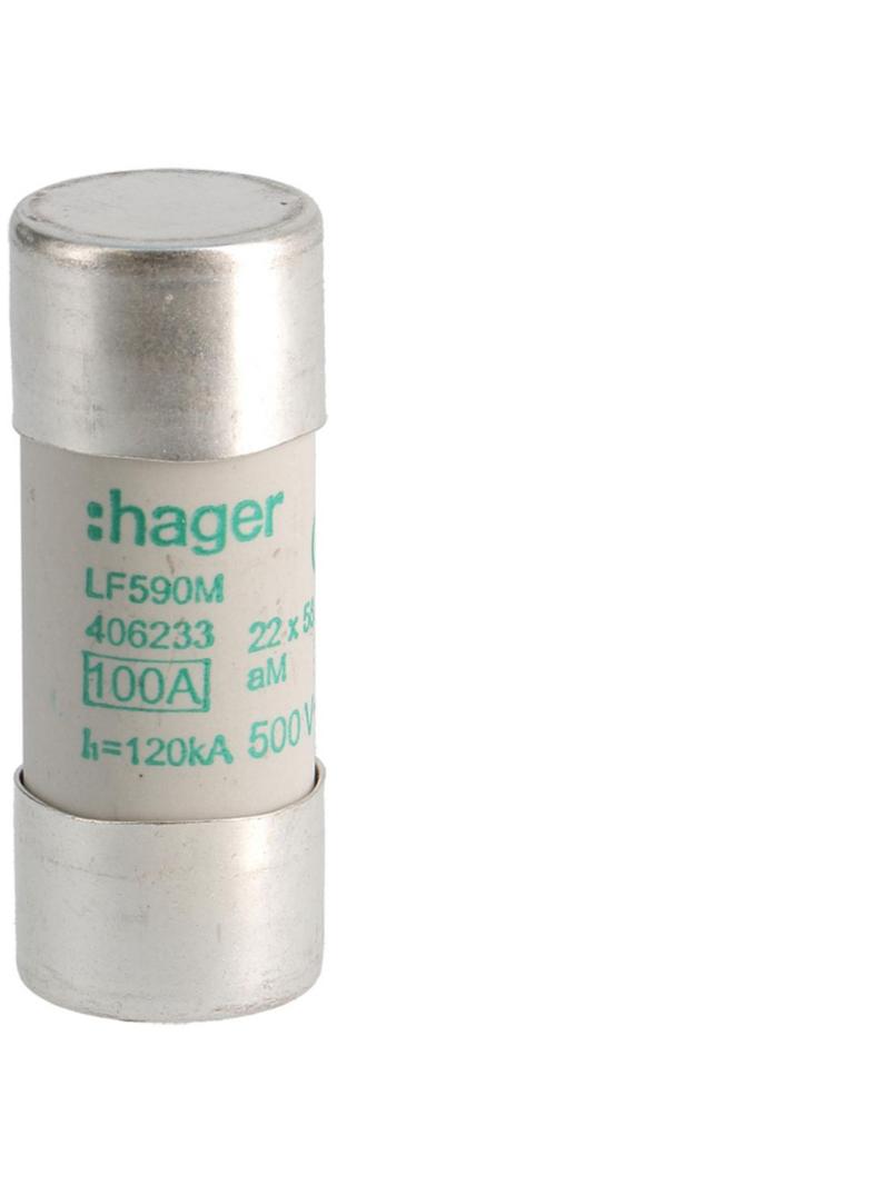 Wkładka bezpiecznikowa cylindryczna CH-22 22x58mm aM 100A 500VAC LF590M HAGER