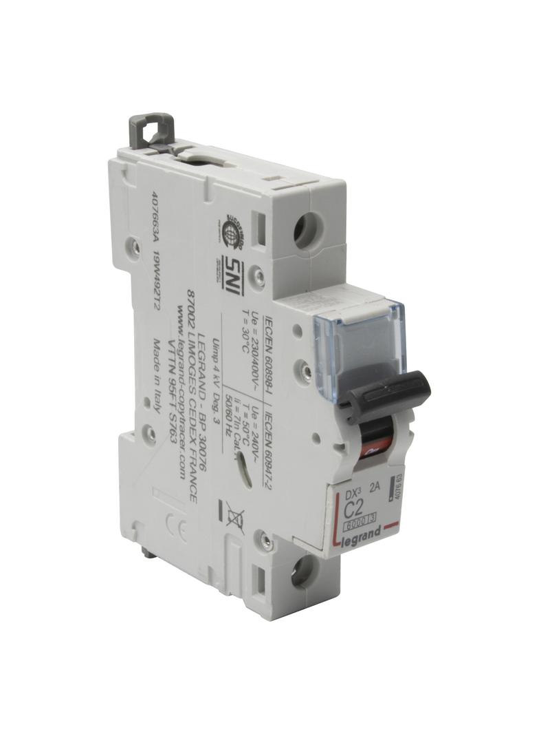 Wyłącznik Nadprądowy S 301 1P C2A 6kA DX3 407663 LEGRAND