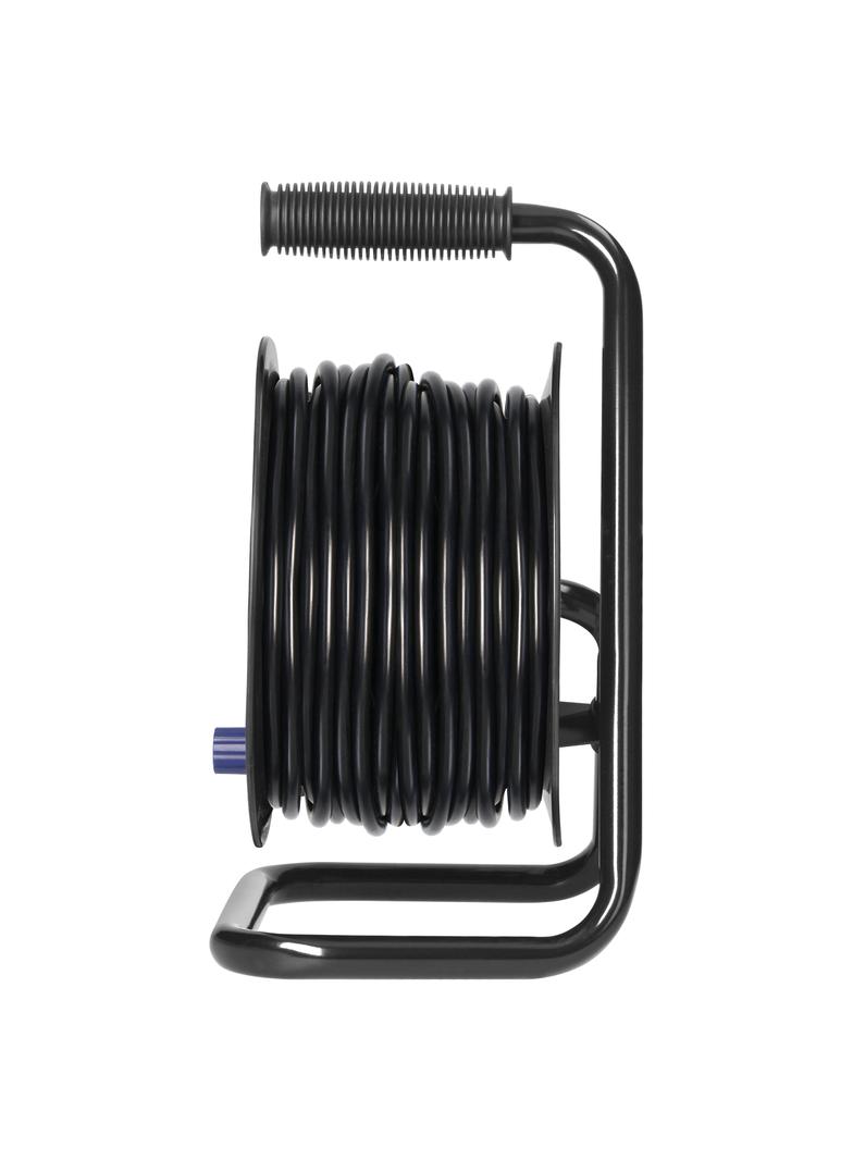 Przedłużacz bębnowy, 4 gniazda 2P+Z, Schuko, kabel PVC H05VV-F 3x1,5mm2, długość 25m, termik, przesł