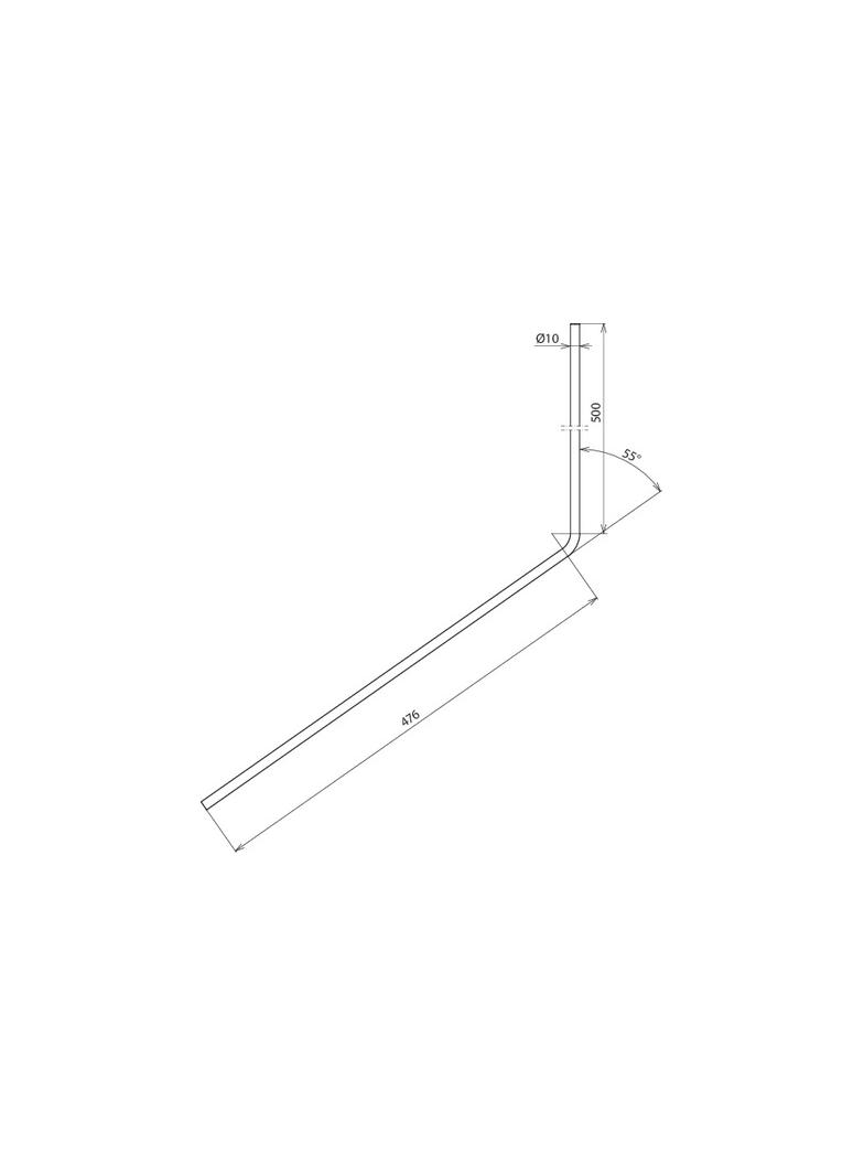Iglica odgromowa Al wygięta 55 stopni, fi 10 mm dł. 1000 mm