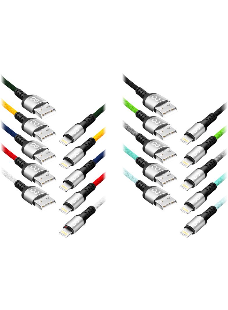 Kabel USB - Lightning eXc BRAID 1.2M (2.4A szybkie ładowanie) kolor mix CABEXCBRAILIGH1.2MIX ORNO