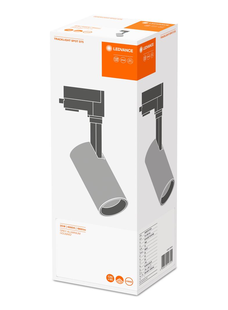 Szynowa oprawa TRACKLIGHT SPOT D75 25W 4000K 90RA NFL GY