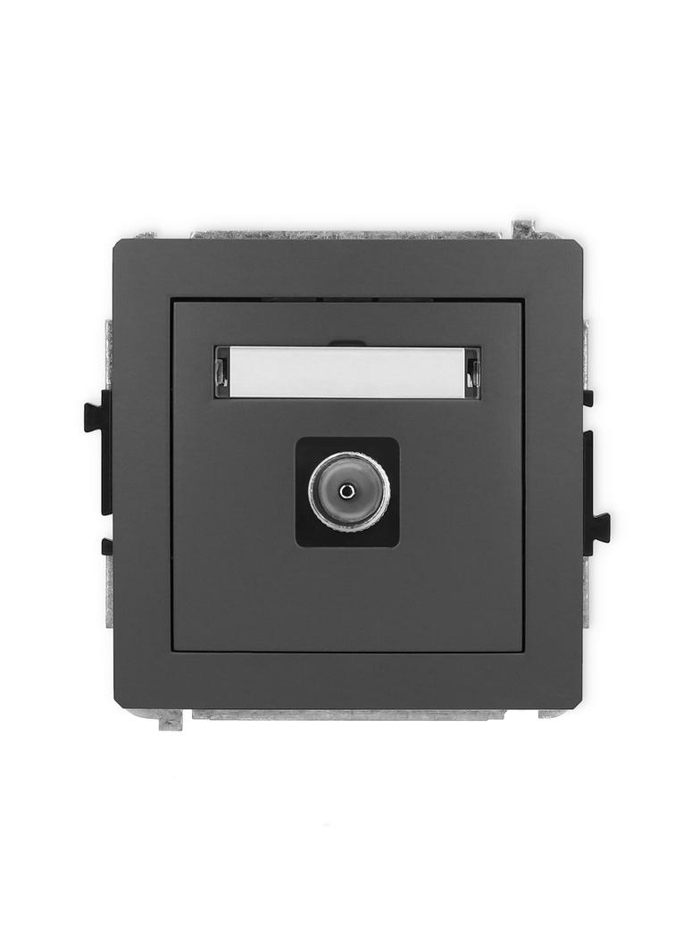 DECO Mechanizm gniazda antenowego pojedynczego TV grafitowy mat