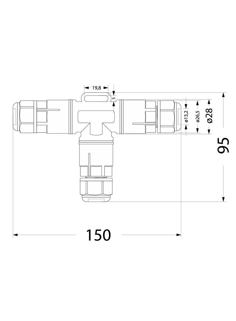SZPN 293X-3T złączka kablowa 3x1,5 trójnik czarna 39.2933 OPATÓWEK