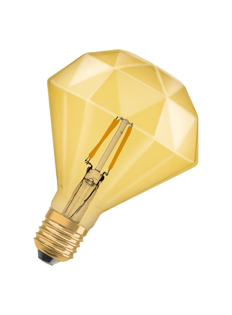 Lampa LED Vintage 1906 CL DIAMOND Filament szkło przezroczyste GOLD 40 non-dim 4,5W 825 E27