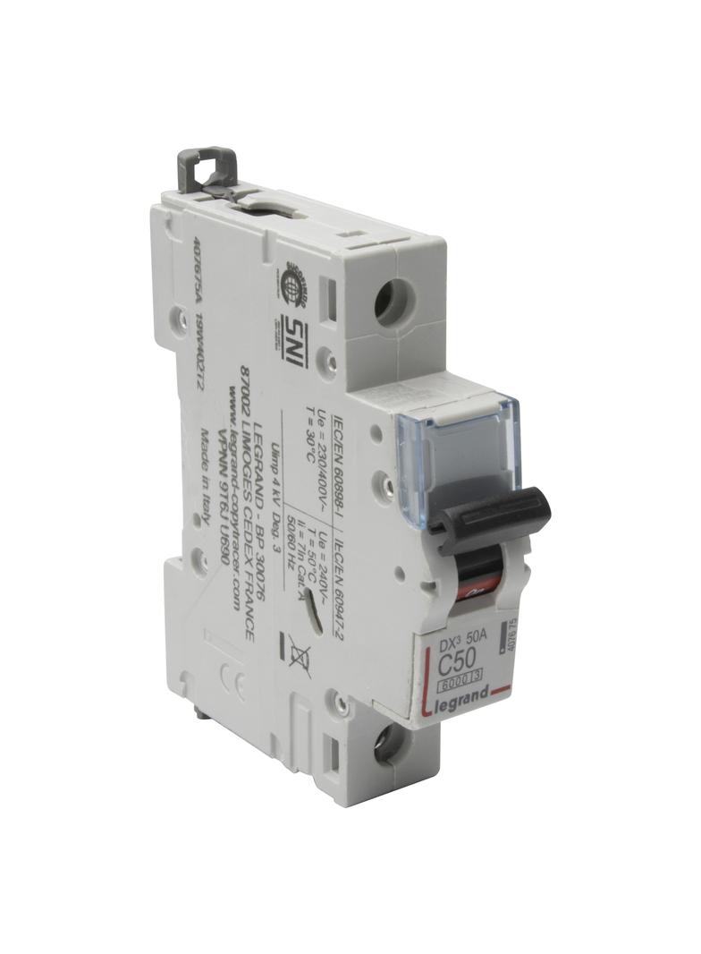 Wyłącznik Nadprądowy S 301 1P C50A 6kA DX3 407675 LEGRAND