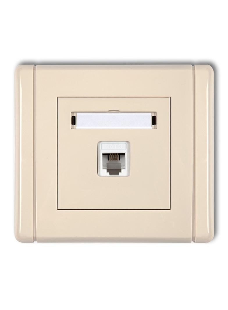 FLEXI Gniazdo telefoniczne pojedyncze 1xRJ11, 4-stykowe, beznarzędziowe beżowy