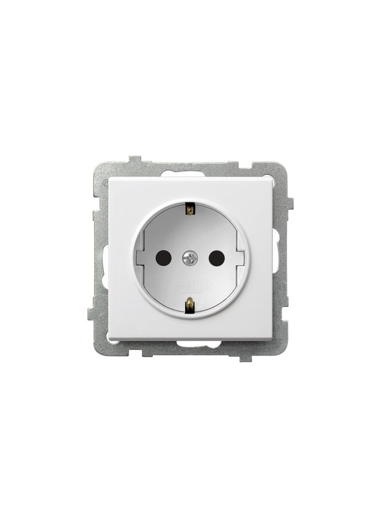 SONATA Gniazdo pojedyncze z uziemieniem schuko - kolor biały mat