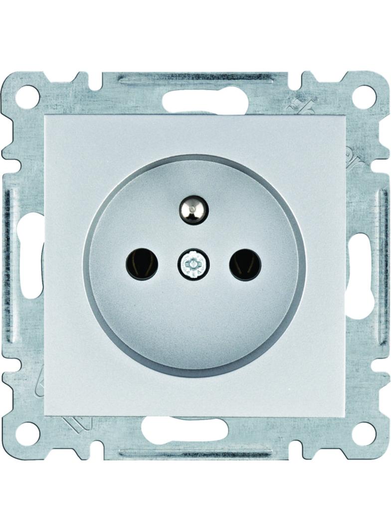 lumina Gniazdo zasilające z uziemieniem 16A 250VAC srebrny WL1022 HAGER