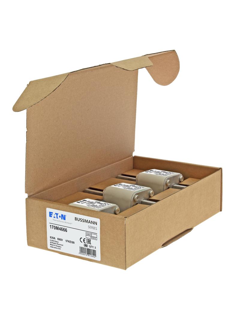 FUSE 630A 690V 1FKE/90 AR UC Wkładka szybka 630A AC 690V rozmiar 1 53x69x136 mm aR IEC UL 170M4666 E