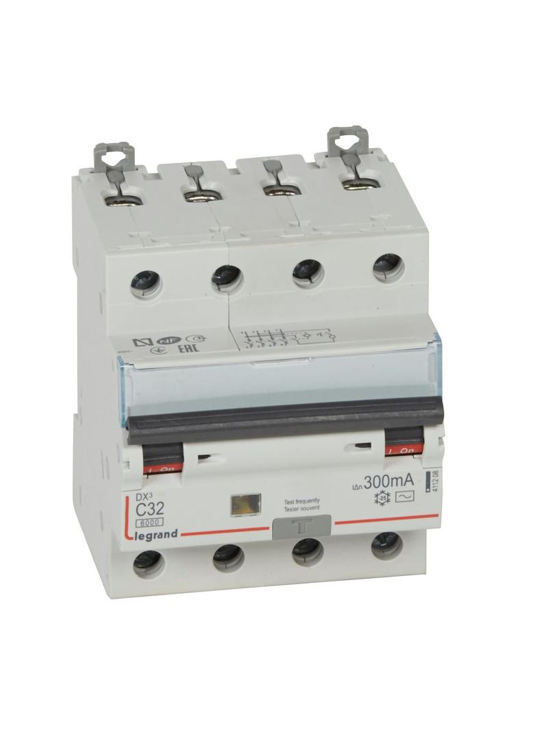WYŁĄCZNIK RÓŻNICOWONADPRĄDOWY P 314 4P C 32A 300MA TYP AC SERII DX3, Legrand