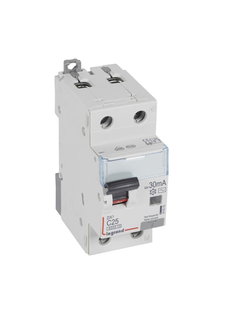 Wyłącznik Różnicowo-Nadprądowy 2P 25A C 0,03A Typ AC P312 DX3 411015 LEGRAND