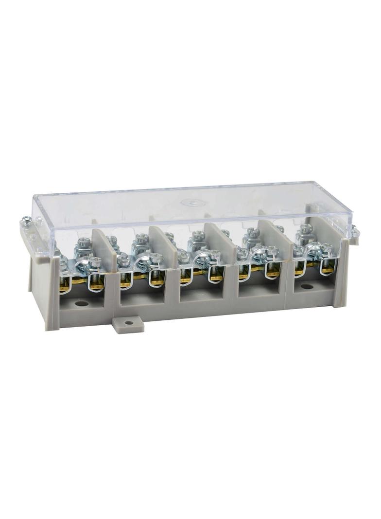 LZ5*35/16wyk.11P , Odgałęźnik instalacyjny 5-segmentowy (zacisk: 5x35mm2 - 5x4x16mm2) z pokrywą, sz SIMET