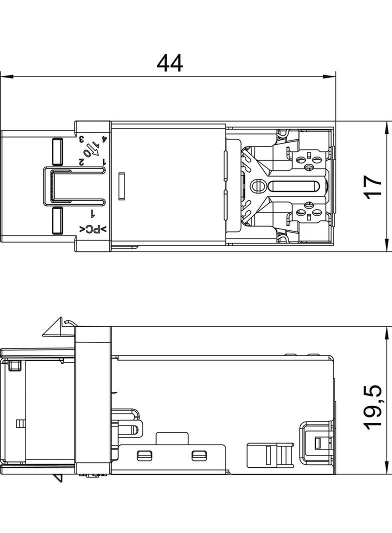 ASM-C6A G, Moduł RJ45, kat.6A, ekranowany