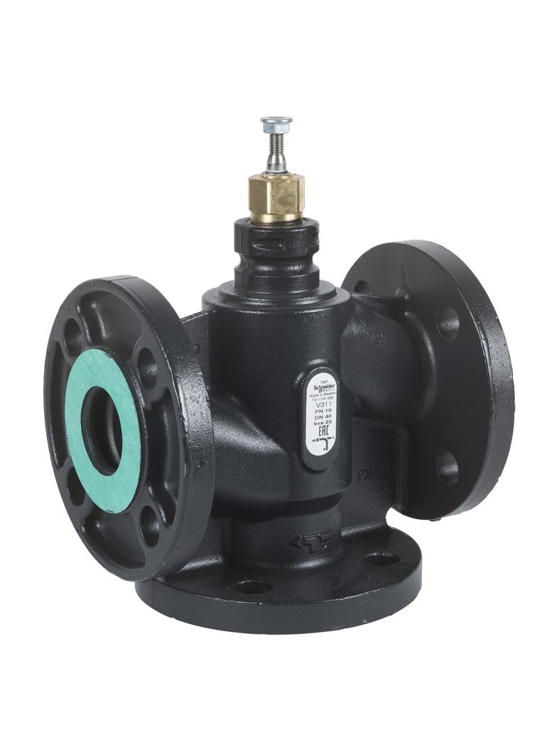 V311, zawór regulacyjny, 3-drogowy, DN32, kvs 16, przyłącze kołnierzowe, medium -20…120°C, PN16