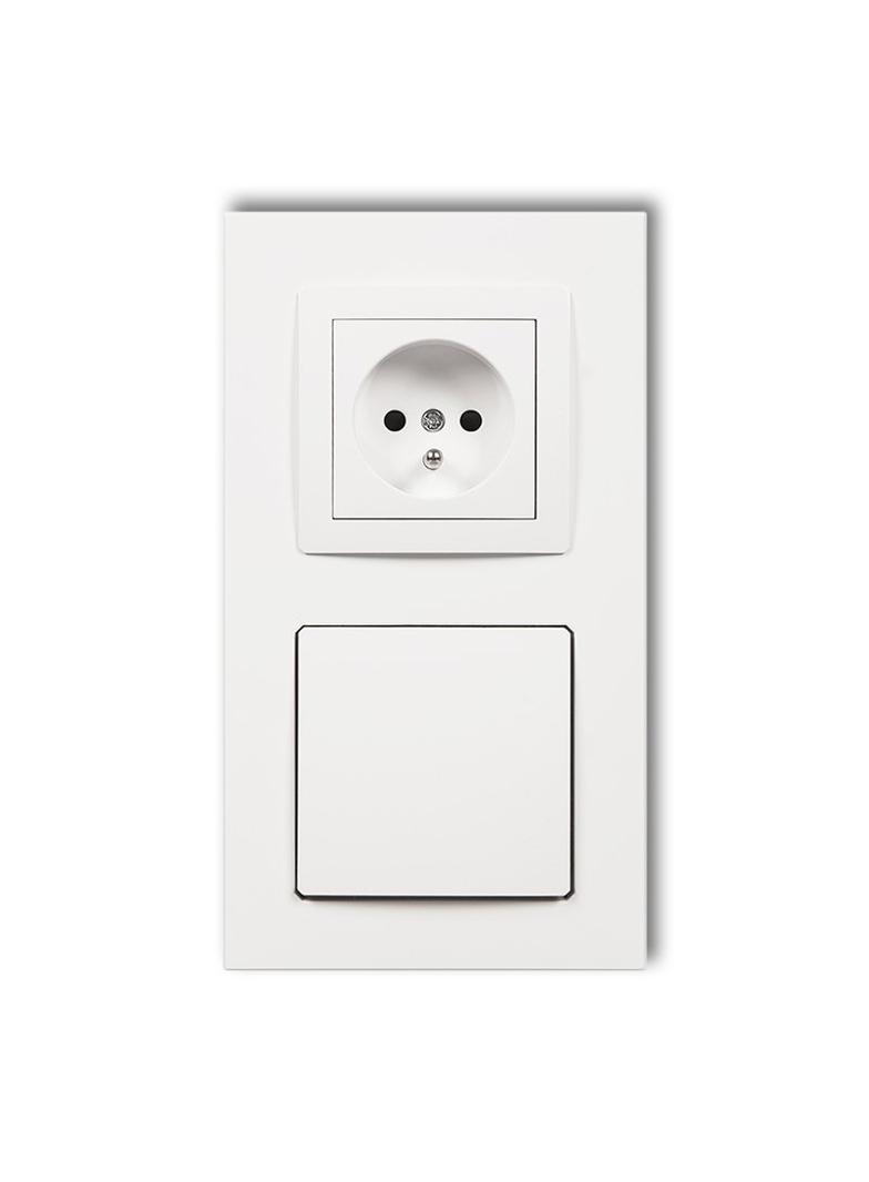 DECO Gniazdo ssące odkurzacza centralnego z gniazdem pojedynczym z uziemieniem DECOvac biały