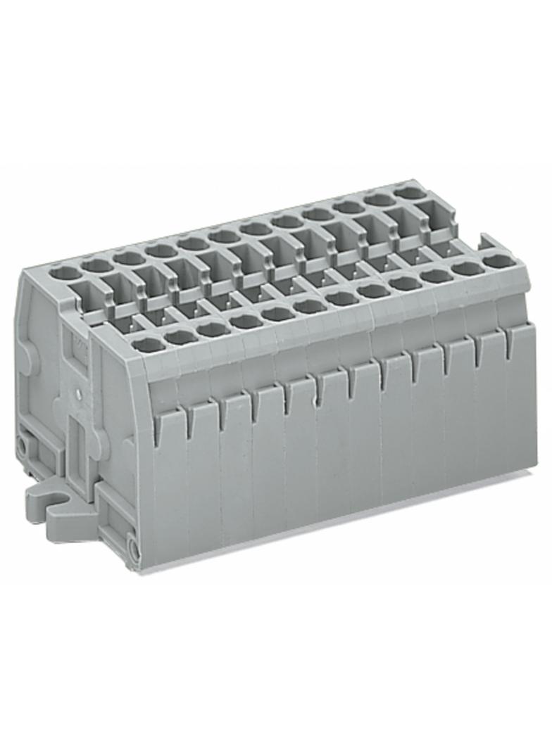 listwa zaciskowa 2-przewodowa 2,5mm2 5-torowa szara z mocowaniem śrubowym /100szt./ WAGO