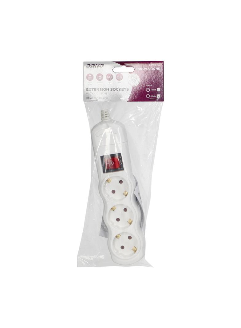 Rozgałęźnik wielogniazdowy 3x2P+Z z wyłącznikiem Schuko biały OR-AE-13263(GS)/W ORNO