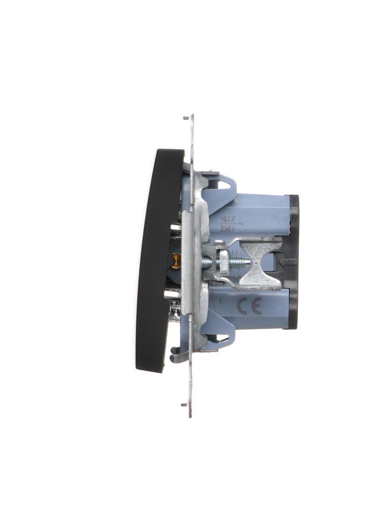 Simon 54 Przycisk pojedynczy zwierny z podświetleniem LED bez piktogramu 16A z. śrub. czarny