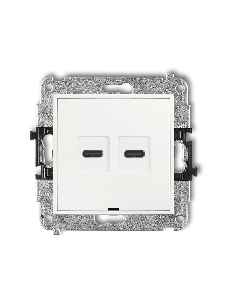ICON Ładowarka USB podwójna 2xUSB C, 20W max., bez pola opisowego biały mat 25ICUSBBO-7 KARLIK