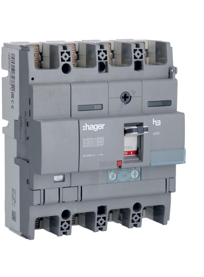 Wyłącznik mocy x250 4P N50% 40kA 125A TM HNB127H HAGER