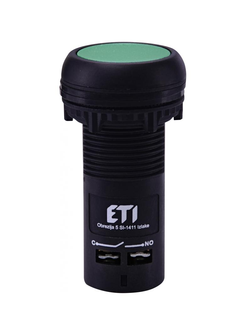 ECF-10-G - Przycisk kompaktowy z guzikiem krytym, 1NO, Zielony