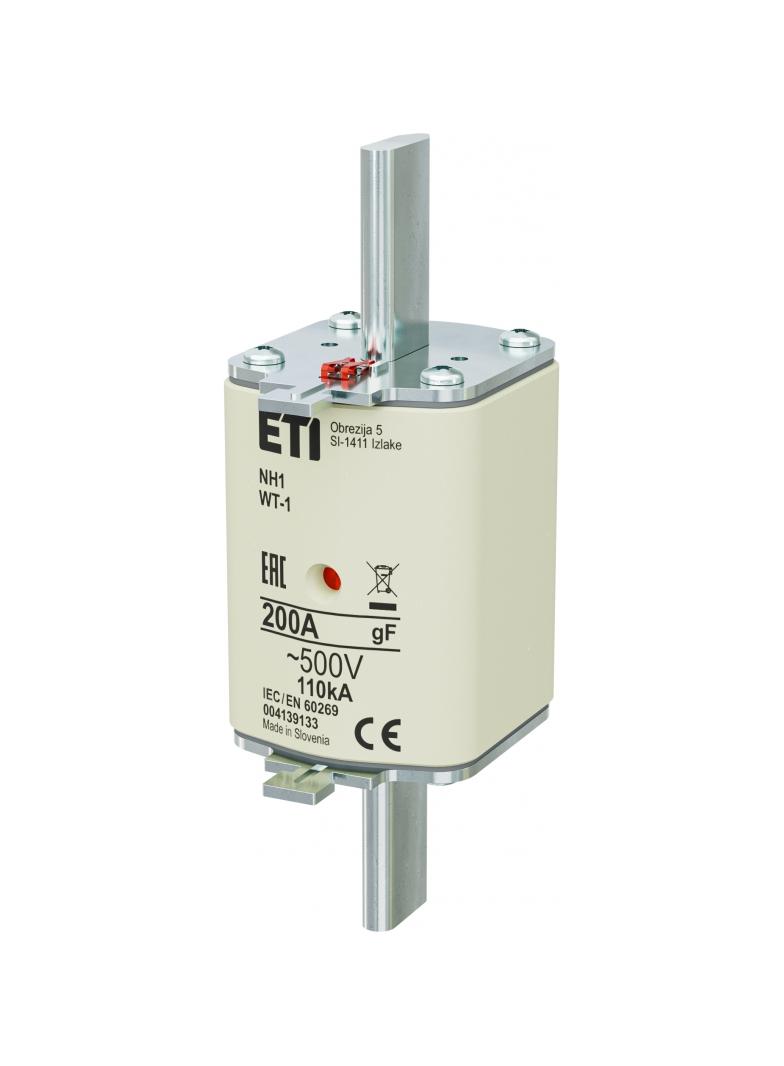 Wkładka topikowa NH szybka KOMBI Pokrywy stalowe NH1 WT-1 gF 200A 500V G 004139133 ETI