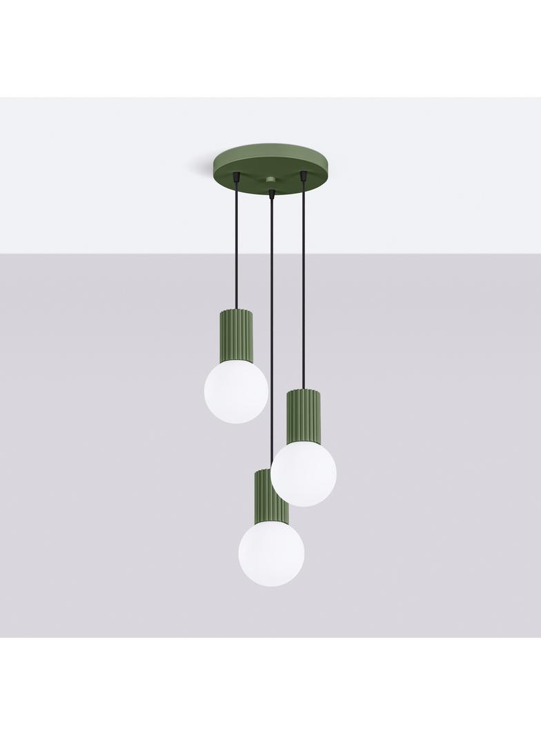 Lampa wisząca HALO 3P zielona oliwka