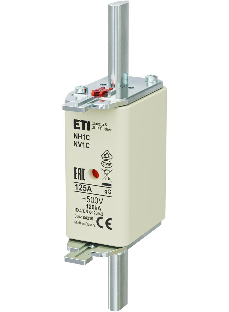 Wkładka topikowa NH zwłoczna KOMBI NH1C gG 125A 500V 004184215 ETI