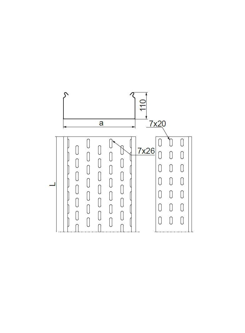 KCJ300H110/3N Korytko 1,0 mm