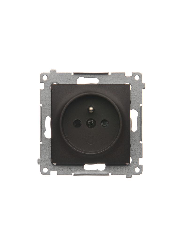 Simon 54 Gniazdo z/u i przesłonami 16A szybkozłączka brąz mat