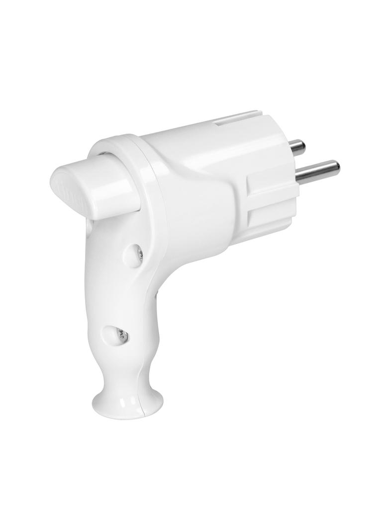 Wtyczka kątowa Uni-Schuko z wypychaczem 16A/250V, biała