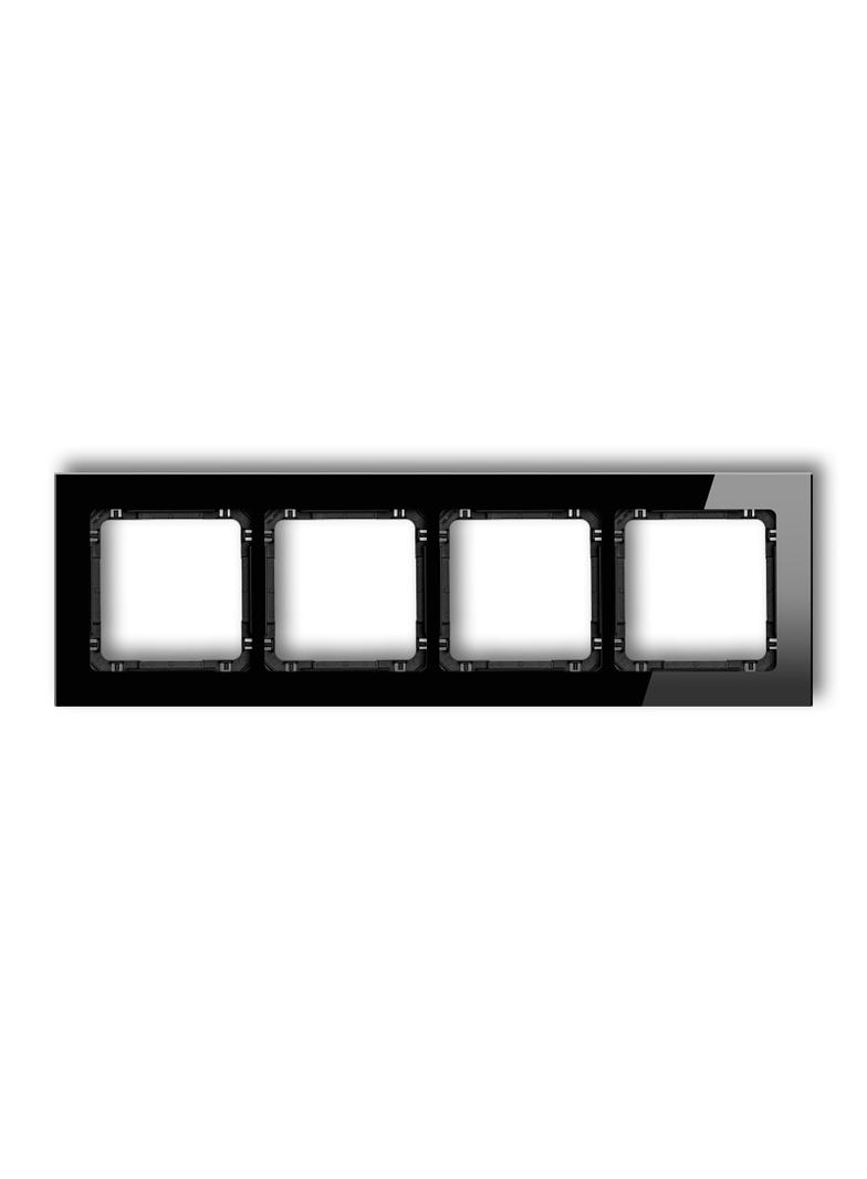 DECO Ramka uniwersalna poczwórna - szkło (ramka: czarna; spód: czarny)