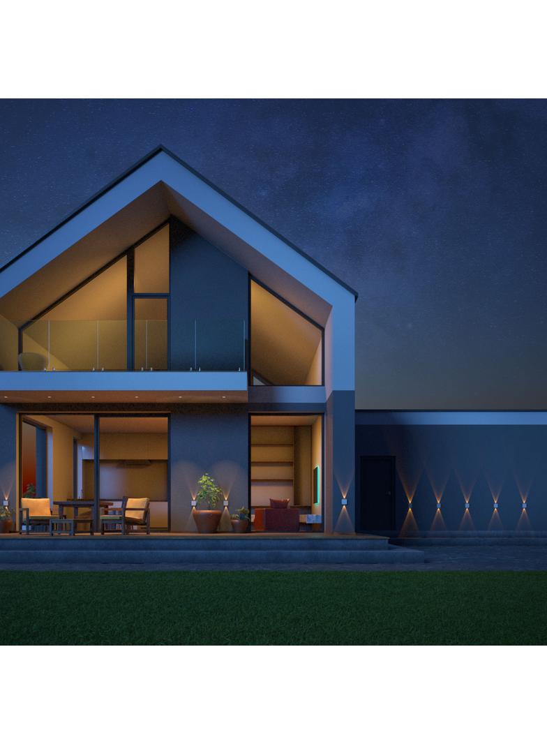 LUNARIX 1 KINKIET 2W CCT 230V IP54 RA90 110x100x40MM BIAŁY, ŚWIECI GÓRA/DÓŁ