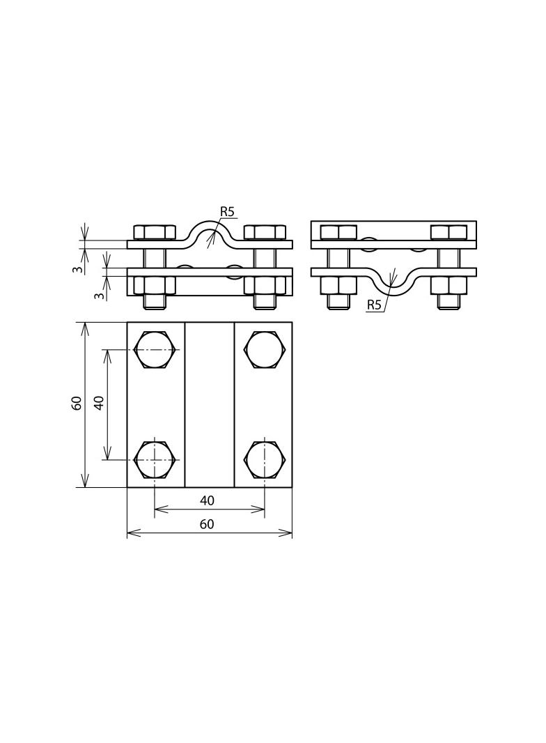 Zacisk krzyżowy bez przekładki, St/tZn