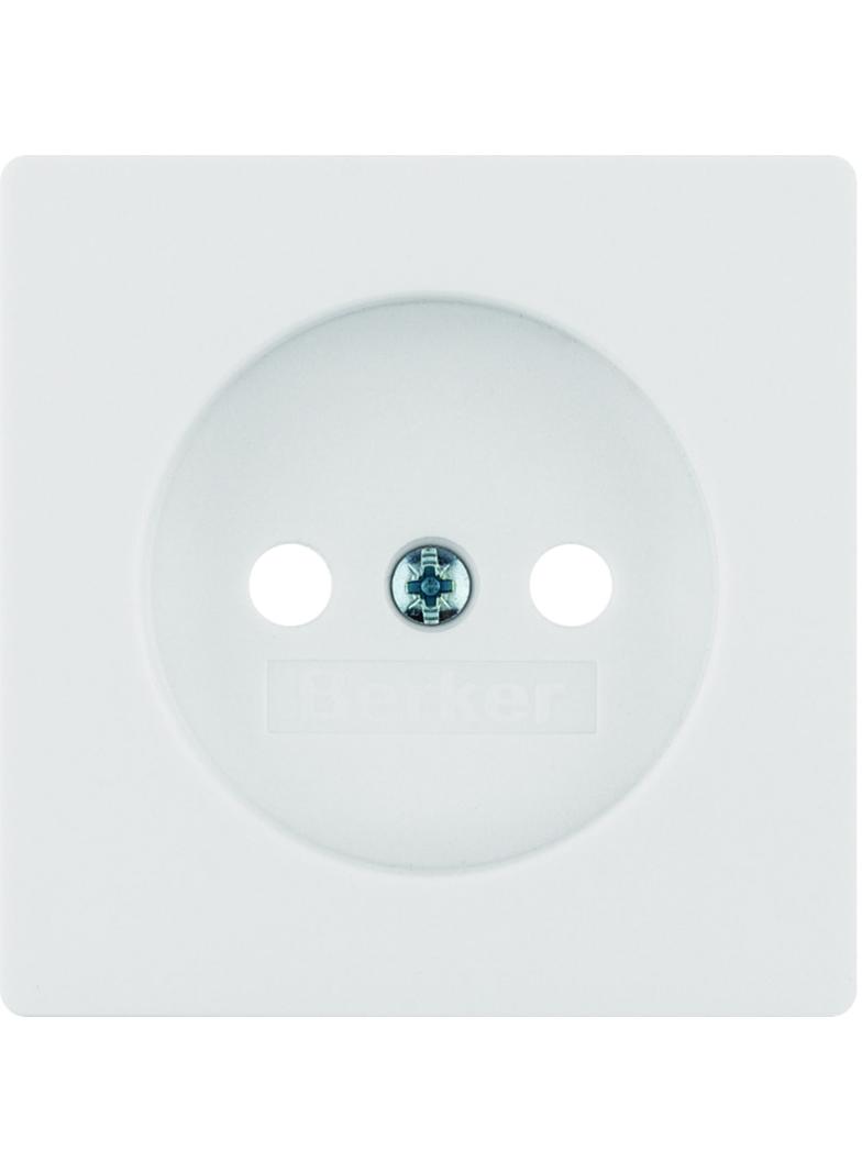 BERKER Q.x Płytka czołowa do gniazda bez uziemienia biały aksamit 3967036089 HAGER