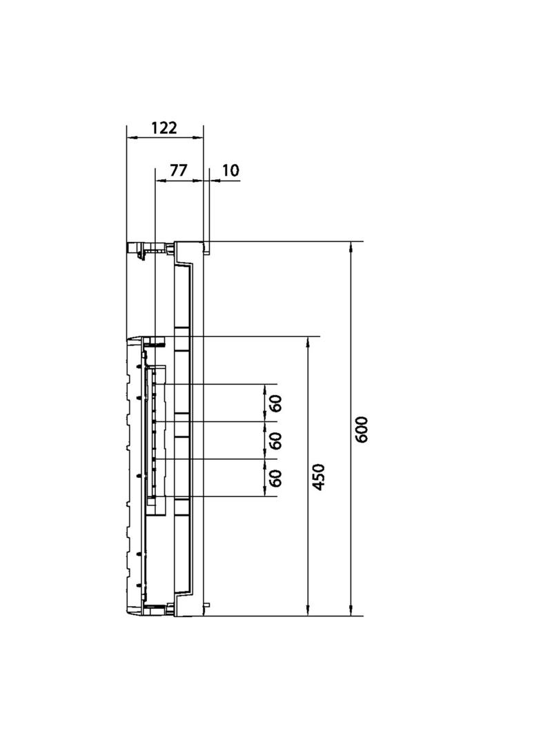 univers N Podzespół rozstaw 60mm3-pol.3xNH00listw. 600x250mm odpływ góra UE41B3N HAGER