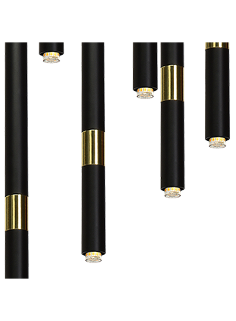 MILAGRO Lampa wisząca MONZA BLACK/GOLD 7xG9 8W