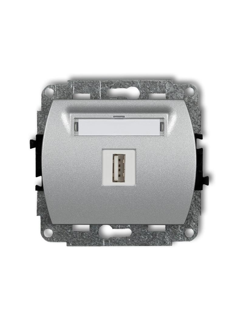 TREND Mechanizm gniazda pojedynczego USB A-A 2.0 srebrny metalik