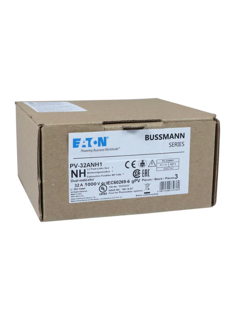 PV-32ANH1 Wkładka PV NH 32A 1000V DC PV rozmiar 1 podwójny wskaźnik PV-32ANH1 EATON