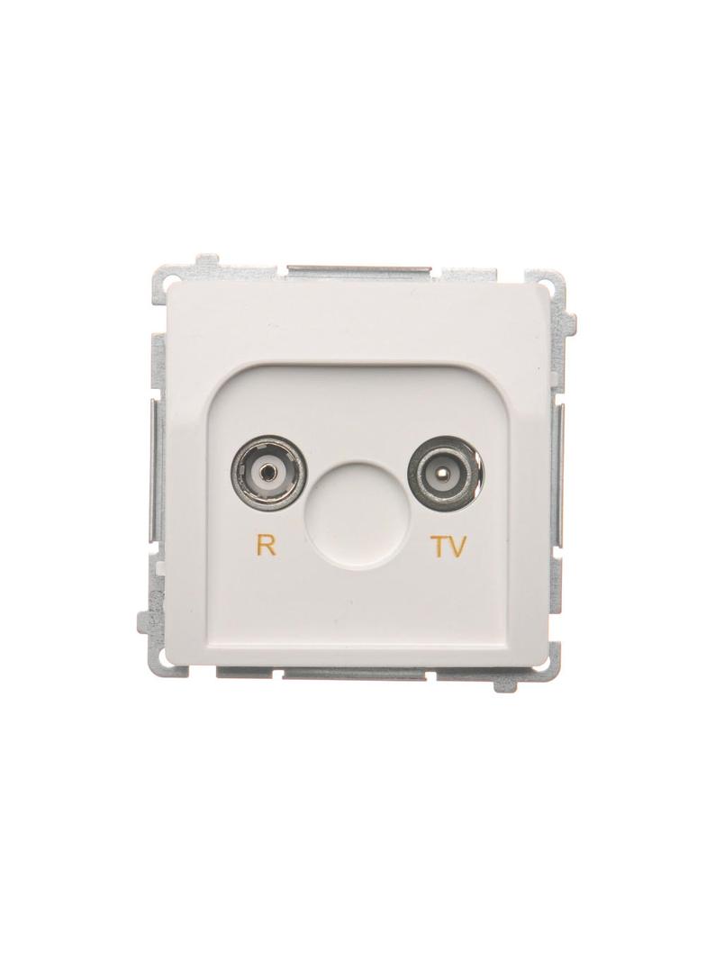 Simon Basic Gniazdo antenowe R-TV zakończeniowe do gniazd przelotowych 1x wejście: 5–862 MHz biały