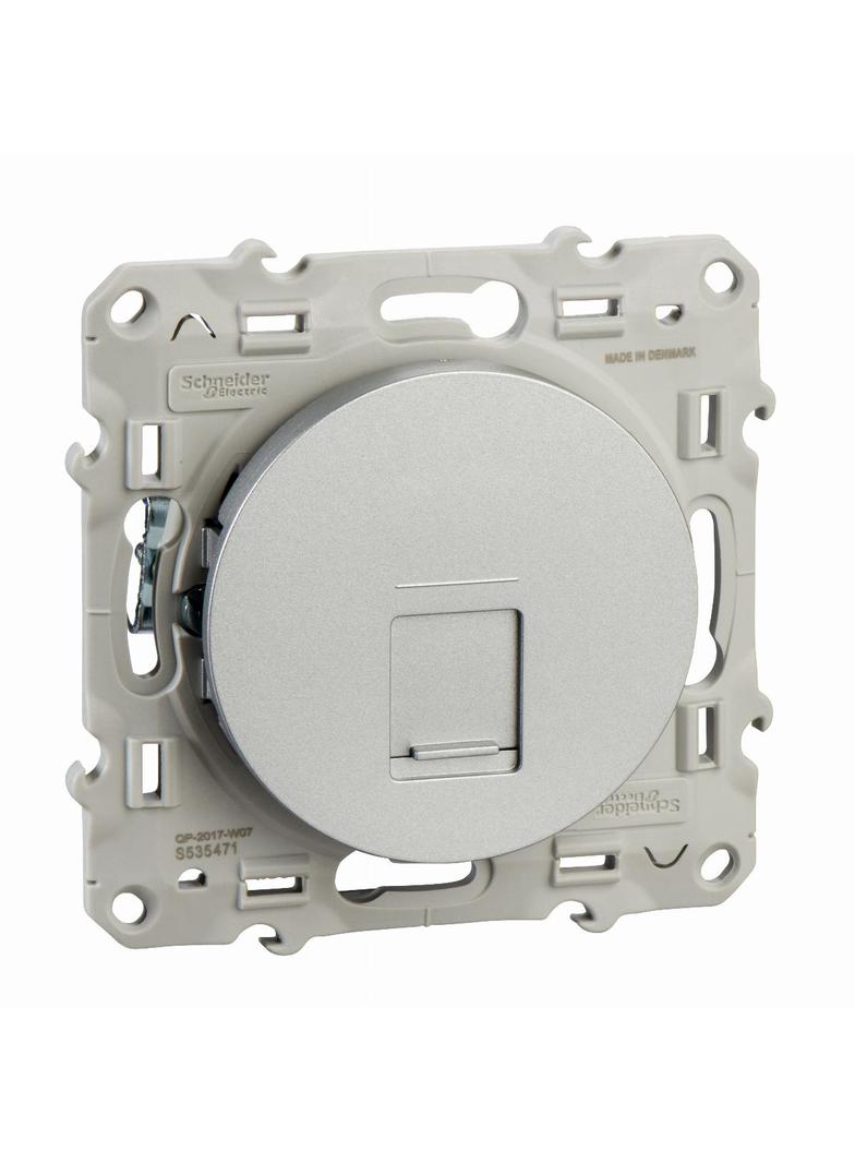 Odace gniazdo komputerowe RJ45 kat.5e UTP aluminium S53D471 Schneider