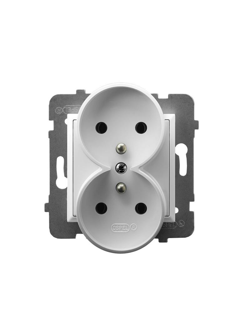 ARIA Gniazdo podwójne z uziemieniem moduł bez ramki - kolor biały GP-2URZ/m/00