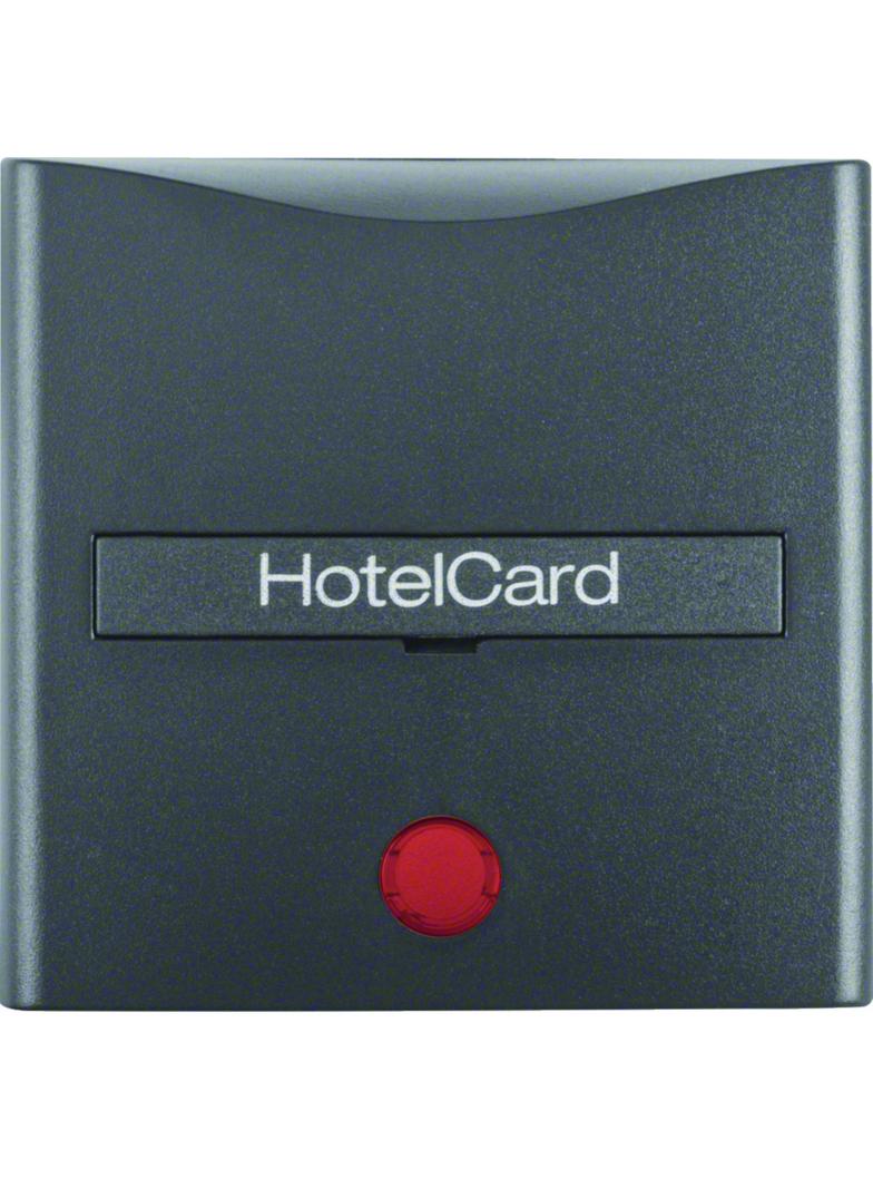 BERKER B.X Nasadka z nadrukiem i czerwoną soczewką do łącznika na kartę hotelową antracyt 16401606 H