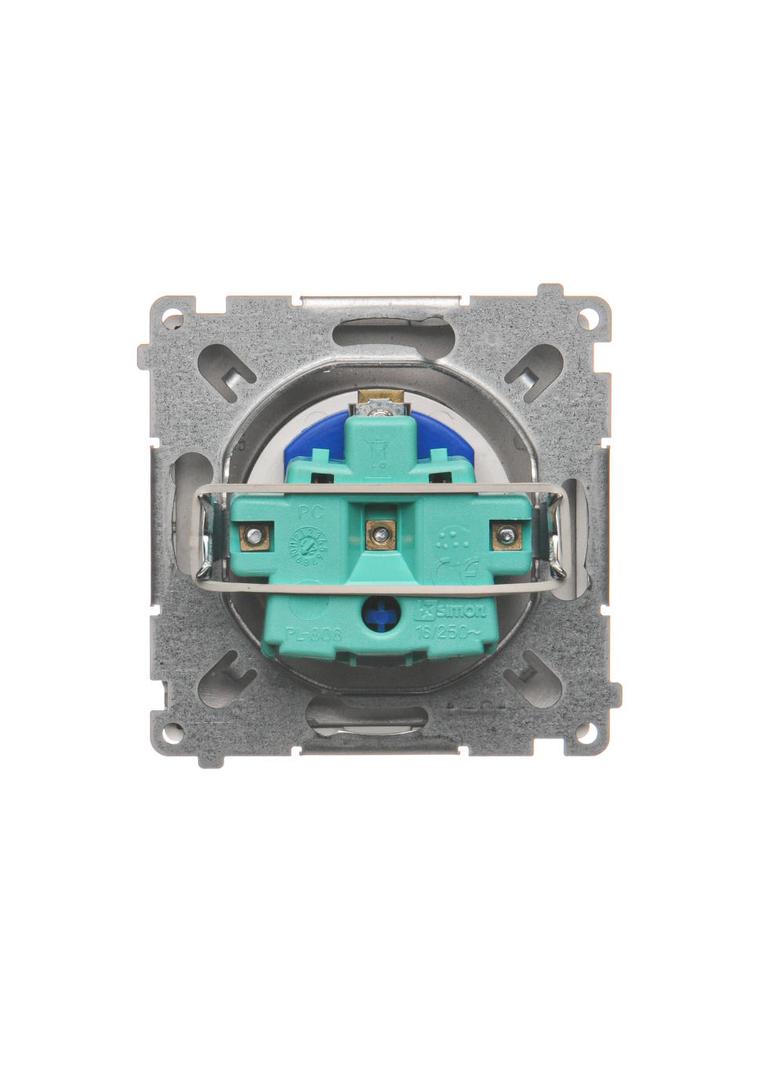 Simon Basic Gniazdo wtyczkowe DATA z uziemieniem i kluczem uprawniającym 16A 250V zaciski śrubowe stal inox BMGD1.01/21 KONTAKT