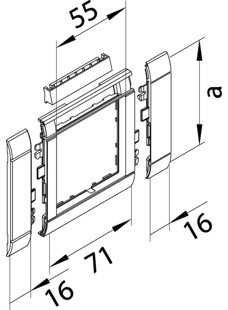 tehalit.WA Maskownica 120mm 1-krotna 55x55mm pole opisowe PC-ABS bezhalog jszary