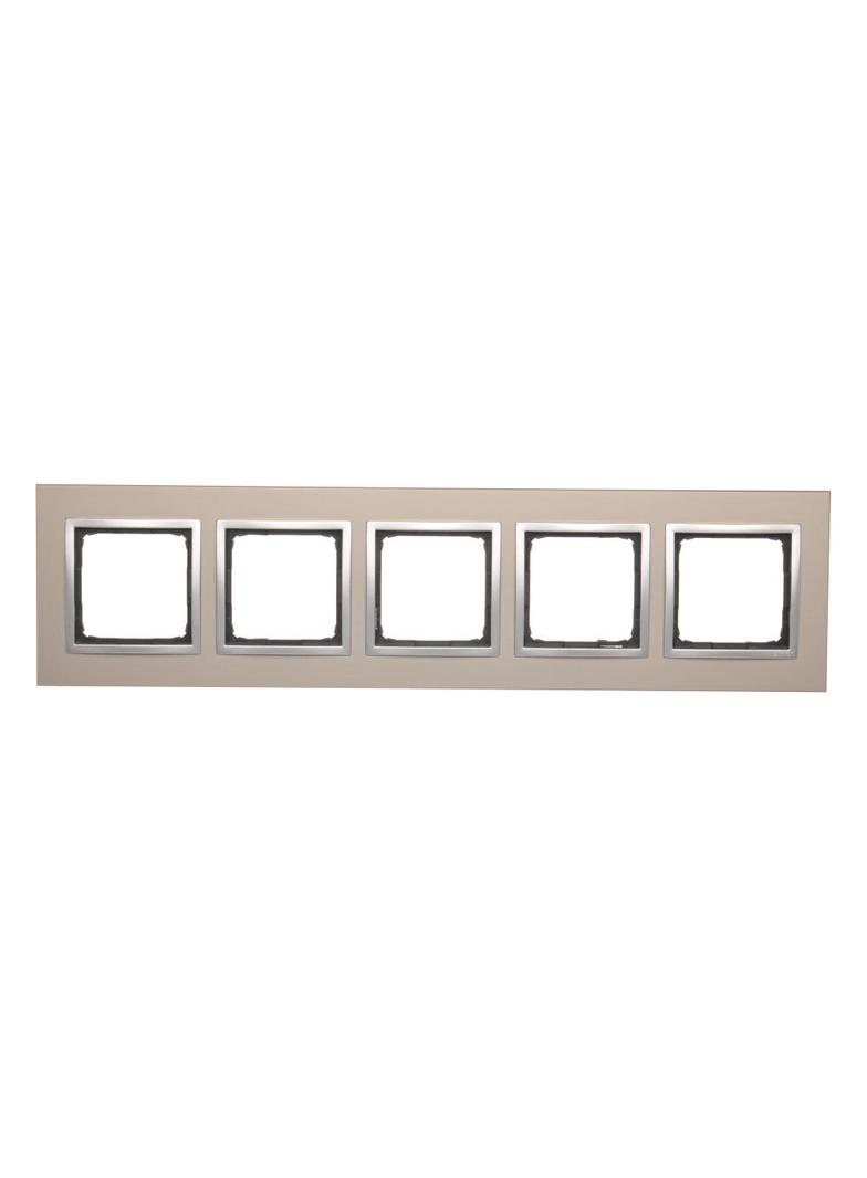 Simon 54 Nature Ramka 5-krotna Nature-Metal SATYNOWY BLASK IP20/IP44* (*IP44-należy zastosować zestaw uszczelek DUN5) DRN5/79 KONTAKT