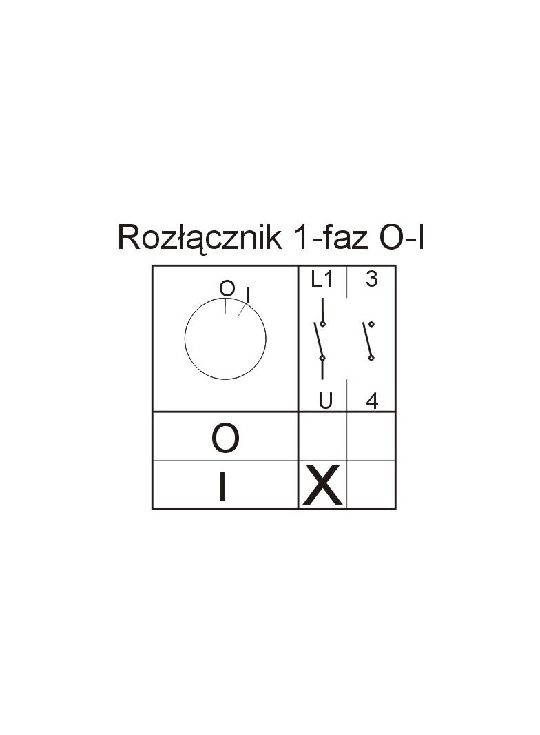 Łącznik krzywkowy 0-1 1P 12A włącz-wyłącz w obudowie na kłódkę IP65 ŁUK E12-53/5  921251 ELEKTROMET